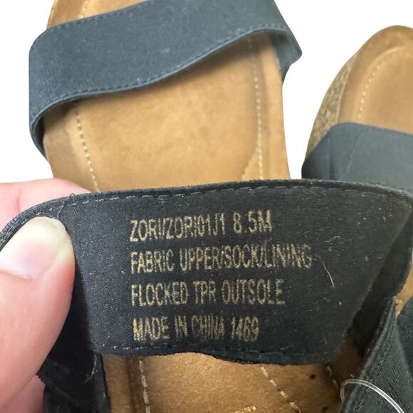 Madden Girl Zori Platform Wedge Sandal | Black | Sz 8.5 | Strappy Cork Elastic - Picture 6 of 6